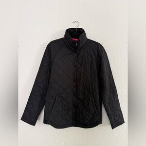 ZARA Lightweight Hidden Hood Black Quilted Coat Men’s Size Medium